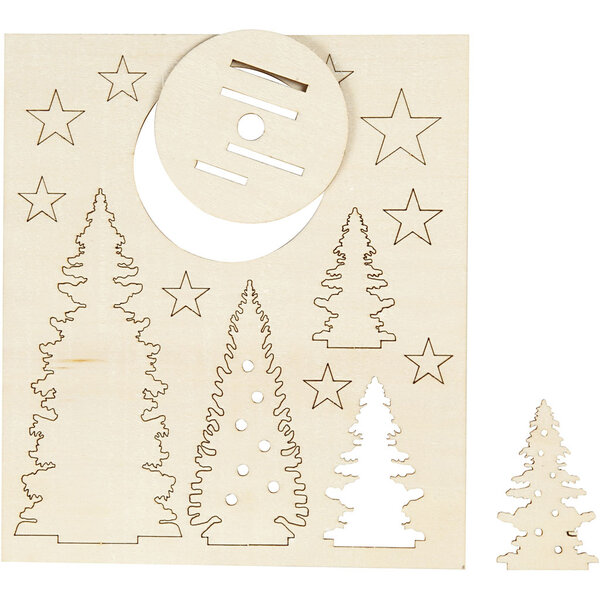 Creativ Company DIY Houten figuren, kerstbomen, L: 20 cm, B: 17 cm, dikte 3 mm, 1 doos