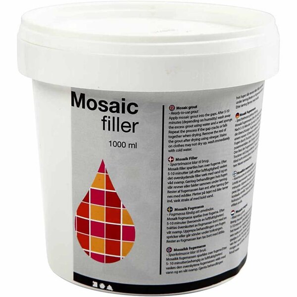 Creativ Company Mozaïekvoeg, wit, 1000 ml/ 1 emmer