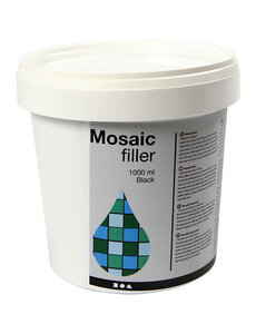 Creativ Company Mozaïekvoeg, zwart, 1000 ml/ 1 emmer
