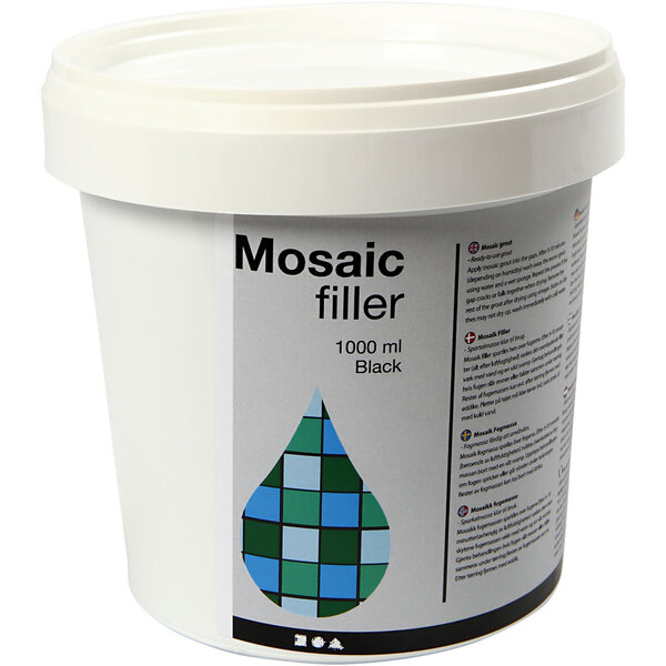 Creativ Company Mozaïekvoeg, zwart, 1000 ml/ 1 emmer