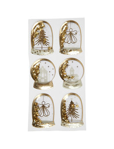 Vivi Gade Shaker stickers, engel, boom en huizen, afm 49x32+45x36 mm, goud, 6 stuk/ 1 doos