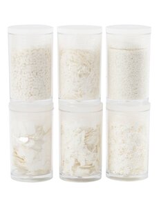 Creativ Company Bio Sparkles & Sequins, zilver, wit, 6x7 ml/ 1 doos
