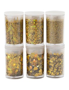 Creativ Company Bio Sparkles & Sequins, goud, 6x7 ml/ 1 doos