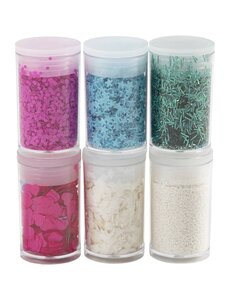 Creativ Company Bio Sparkles & Sequins, pastelkleuren, 6x7 ml/ 1 doos
