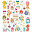 Creativ Company Stickers, verjaardags katten, vel 15x16,5 cm, ca. 38 stuk, 1 vel