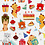 Creativ Company Stickers, verjaardags katten, vel 15x16,5 cm, ca. 38 stuk, 1 vel