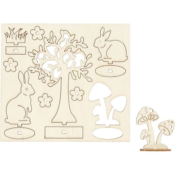 Creativ Company DIY Houten figuren, L: 15,5 cm, B: 17 cm, dikte 3 mm, 1 doos