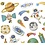 Creativ Company Stickers, ruimte, vel 15x16,5 cm, ca. 41 stuk, 1 vel