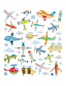 Creativ Company Stickers, vliegtuigen en helicopters, vel 15x16,5 cm, 1 vel