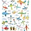 Creativ Company Stickers, vliegtuigen en helicopters, vel 15x16,5 cm, ca. 42 stuk, 1 vel