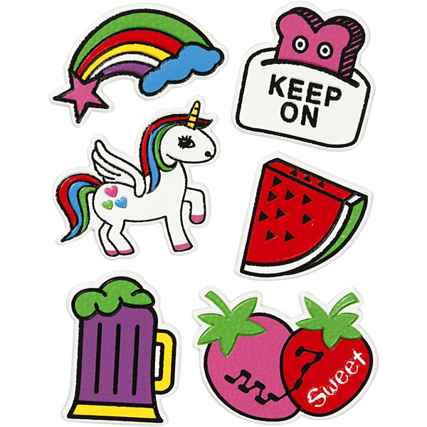 Creativ Company Soft Stickers , Keep on, vel 12,2x17,75 cm, 1 vel