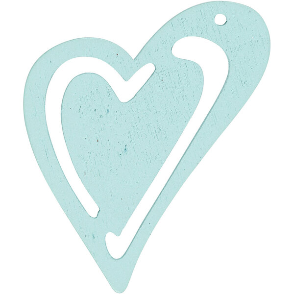Creativ Company Hart, afm 55x45 mm, dikte 2 mm, turquoise, 10 stuk/ 1 doos