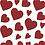 Creativ Company Glitterstickers, harten, vel 10x24 cm, ca. 84 stuk, rood, 2 vel/ 1 doos
