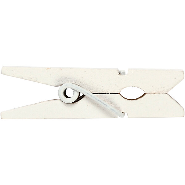 Creativ Company Mini wasknijper, afm 35x7 mm, dikte 9 mm, wit, 20 stuk/ 1 doos