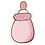 Creativ Company Zuigfles, afm 22x37 mm, dikte 1,7 mm, glitter, lichtrood, 10 stuk/ 1 doos