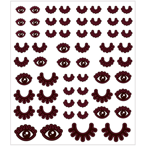 Creativ Company Stickers, ogen, vel 15x16,5 cm, ca. 60 stuk, 1 vel