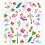 Creativ Company Stickers, flamingo, vel 15x16,5 cm, ca. 37 stuk, 1 vel