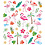 Creativ Company Stickers, flamingo, vel 15x16,5 cm, ca. 37 stuk, 1 vel