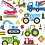 Creativ Company Stickers, bouwplaats voertuigen, vel 15x16,5 cm, ca. 36 stuk, 1 vel