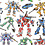 Creativ Company Stickers, transformers, vel 15x16,5 cm, ca. 19 stuk, 1 vel
