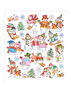 Creativ Company Stickers, skieende sneeuwpoppen, vel 15x16,5 cm, 1 vel