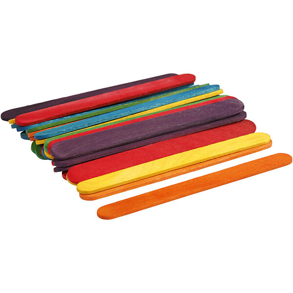 Creativ Company Constructiehoutjes, L: 11,4 cm, B: 10 mm, diverse kleuren, 30 stuk/ 1 doos