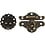 Creativ Company Mini beslag, afm 30-35 mm, antiek goud, 10 set/ 1 doos