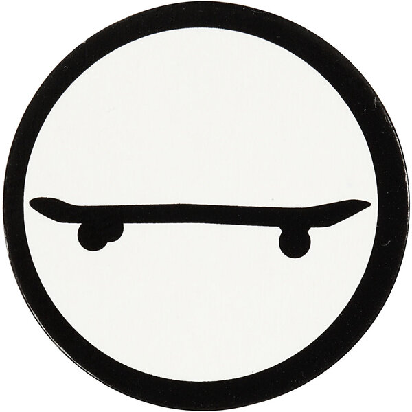 Creativ Company Label, skateboard, d 25 mm, wit/zwart, 20 stuk/ 1 doos