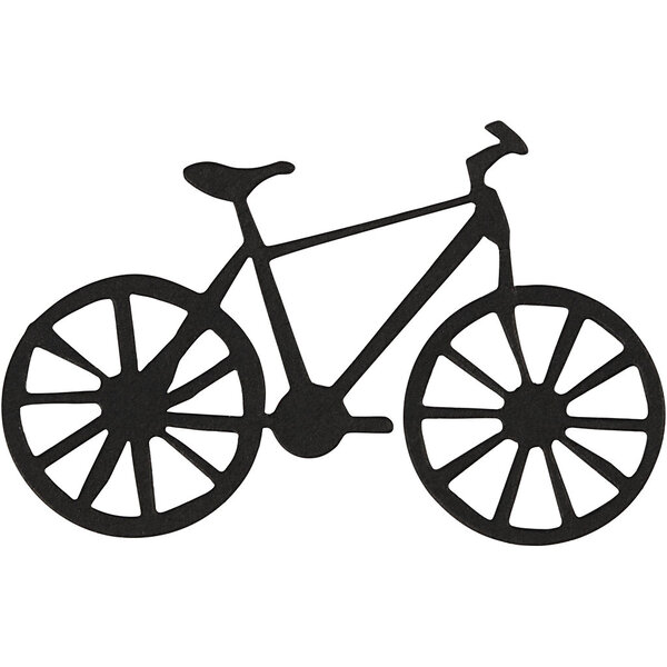 Creativ Company Label, fiets, afm 77x48 mm, zwart, 10 stuk/ 1 doos