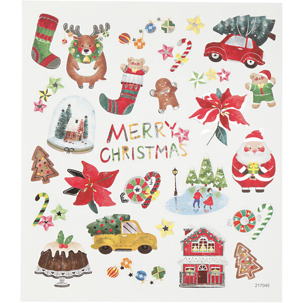 Creativ Company Stickers, alles voor kerst, vel 15x16,5 cm, ca. 25 stuk, 1 vel
