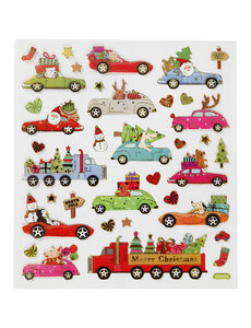 Creativ Company Stickers, naar huis rijden met kerst, vel 15x16,5 cm, 1 vel