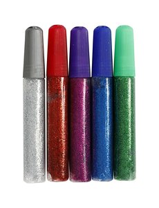 Creativ Company Glitterlijm, diverse kleuren, 5x10 ml/ 1 doos