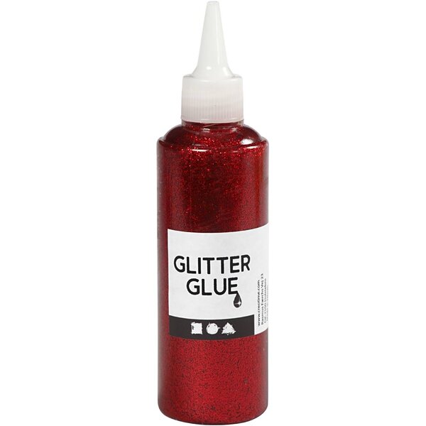 Creativ Company Glitterlijm, rood, 118 ml/ 1 fles