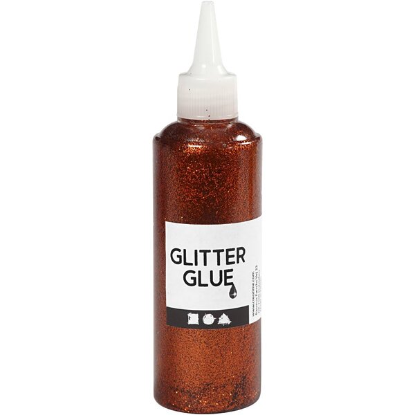 Creativ Company Glitterlijm, oranje, 118 ml/ 1 fles