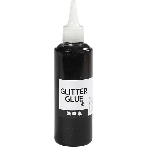 Creativ Company Glitterlijm, zwart, 118 ml/ 1 fles