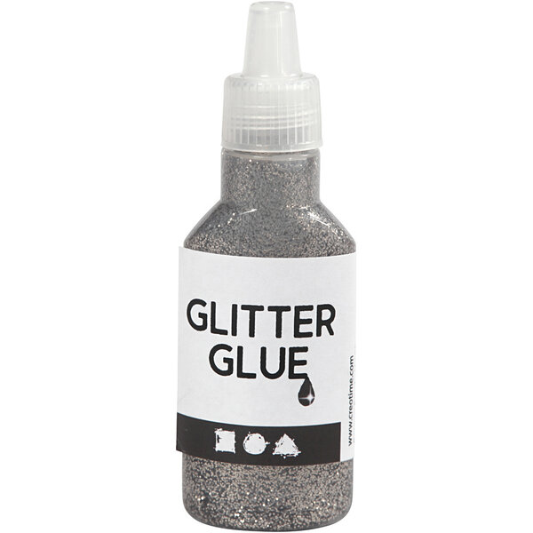 Creativ Company Glitterlijm, zilver, 25 ml/ 1 fles
