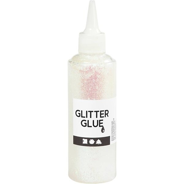 Creativ Company Glitterlijm, holografisch wit, 118 ml/ 1 fles