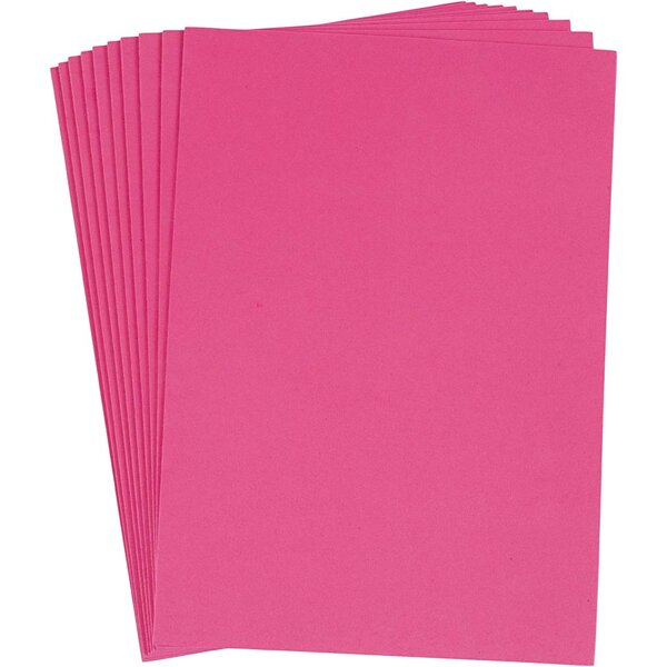 Foam Vellen, A4, vel 210x297 mm, dikte 2 mm, roze, 10 vel/ 1 doos