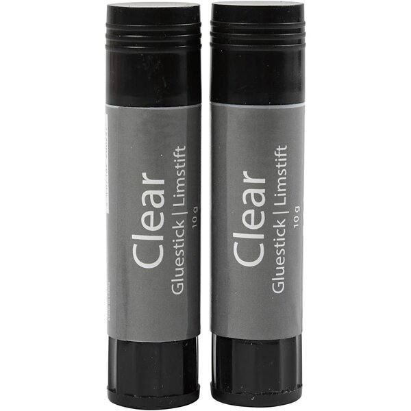 Creativ Company Transparante Lijmstift, rond, 10 gr, 2 stuk/ 1 doos
