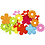 Creativ Company Bloemen van vilt, afm 35x45 mm, dikte 1,2 mm, 135 stuk/ 1 doos