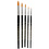 Creativ Company Gold Line penselen, afm 1+4+8+12+18, L: 17-19 cm, B: 1-7 mm, rond, 5 stuk/ 1 doos