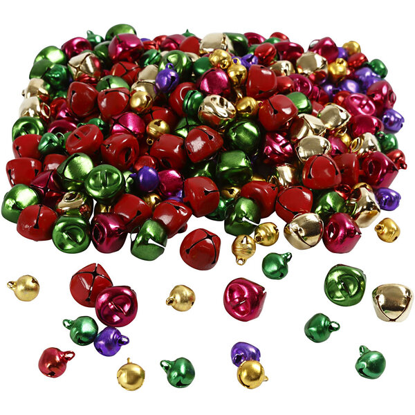 Creativ Company Belletjes, d 10+14 mm, metallic kleuren, 320 div/ 1 doos