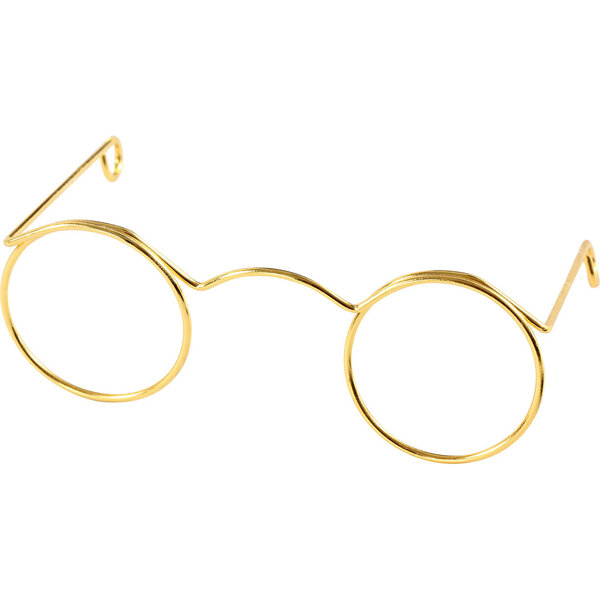 Creativ Company Bril, B: 60 mm, gatgrootte 21 mm, goud, 10 stuk/ 1 doos