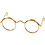 Creativ Company Bril, B: 35 mm, gatgrootte 13 mm, goud, 10 stuk/ 1 doos