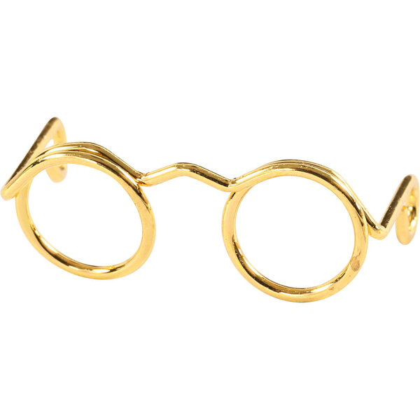 Creativ Company Bril, B: 25 mm, goud, 10 stuk/ 1 doos