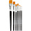 Creativ Company Gold Line penselen, afm 0+2+4+8+12+16+20, L: 16,5-21 cm, B: 1-7 mm, plat, 7 stuk/ 1 doos
