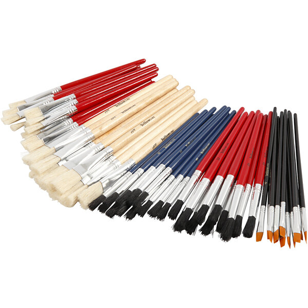 Creativ Company YellowLine Kwastenset, afm 4+8+10+12+3/4, 60 stuk/ 1 doos