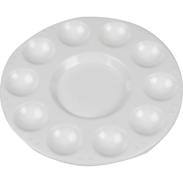 Creativ Company Palet, Rond palet met 11 vakken, d 17 cm, wit, 10 stuk/ 1 doos