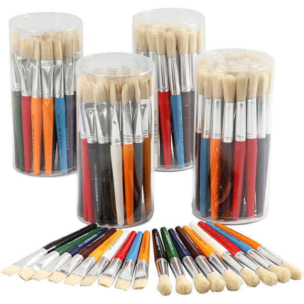 Creativ Company Kwasten voor Kinderen, B: 15 mm, 120 div/ 1 doos