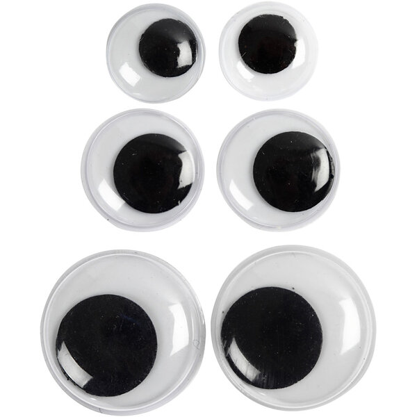 Creativ Company Wiebelogen, niet zelfklevend, d 12+14+20 mm, 18 div/ 1 doos